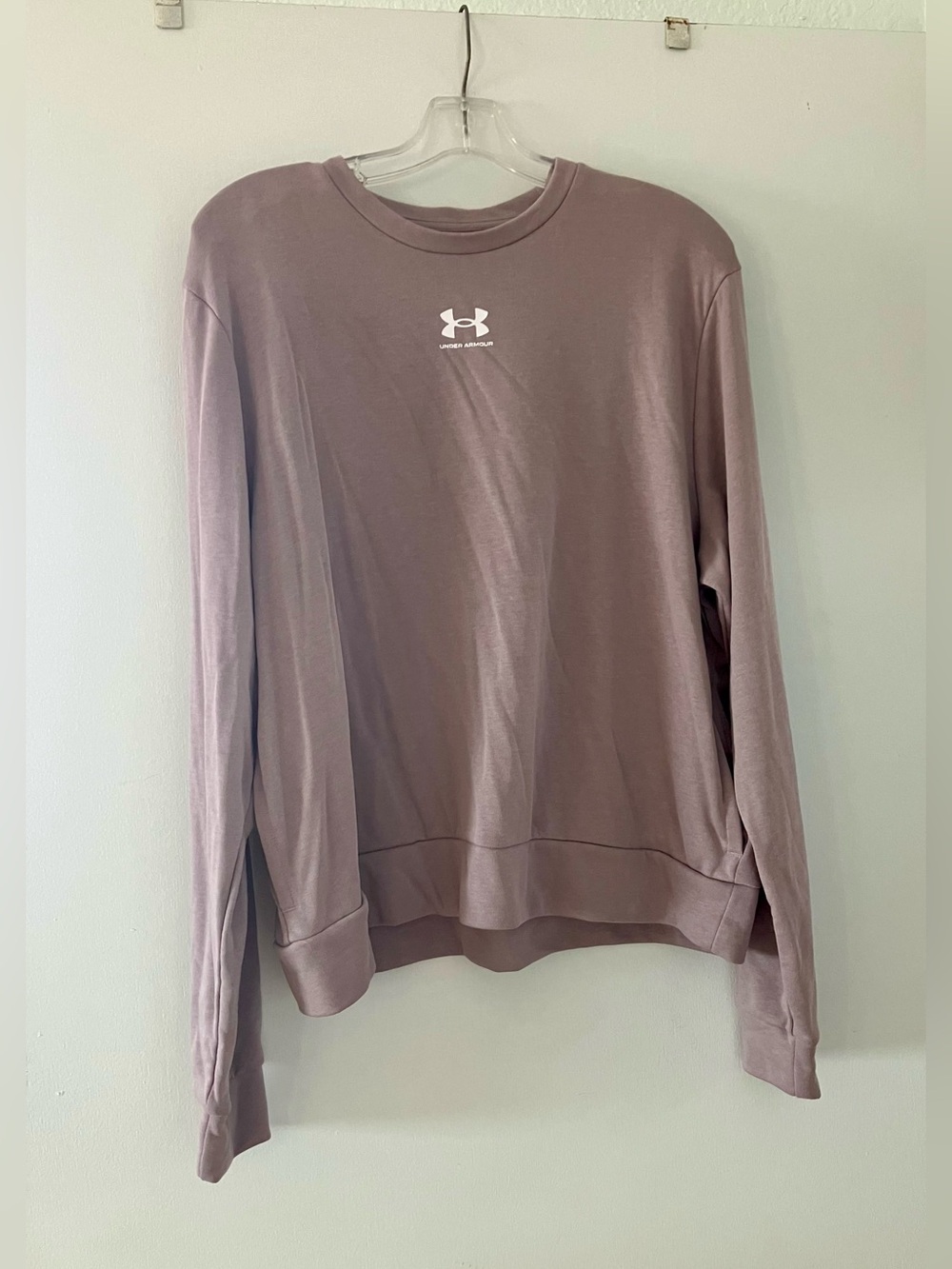 Under Armour Women’s Lavender Crewneck Sweatshirt with Pockets and Logo